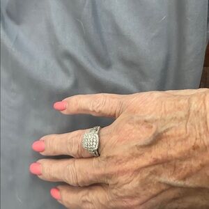 Princess cut, multi diamond halo engagement ring.